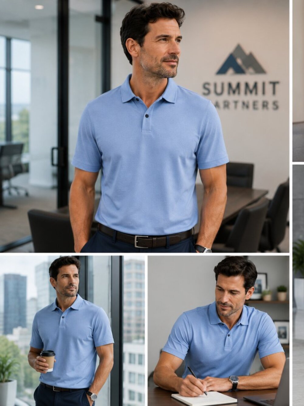 Banana Republic Luxe Touch Polo Blue Solid Collared Short Sleeve Button Men's XL